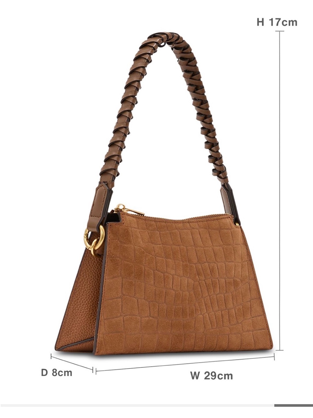 REISS Women’s Suede & Leather Shoulder Bag - Picture 6 of 11